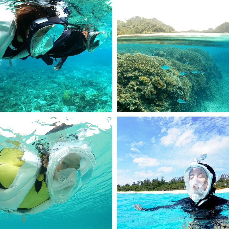 シュノーケルマスクフルフェイスセットHeleiWahoヘレイワホドライシュノーケル2点シュノーケリングセット