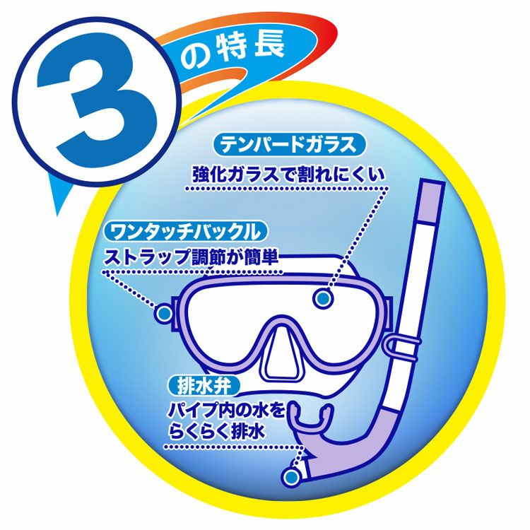 Reeftourerスノーケリングセット2点RC9102