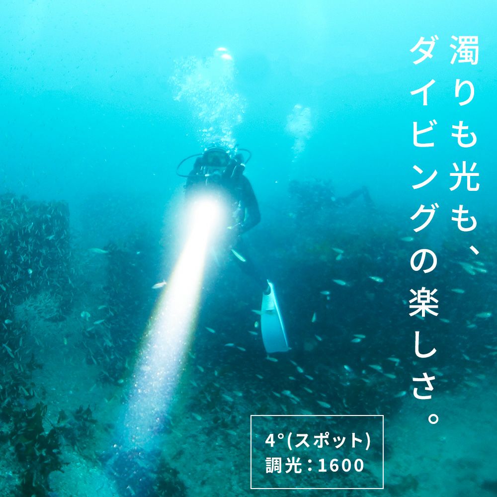 XTARD40ZOOM1600adjustableBeam本体水中ライトLEDダイビングライト防水コンパクトハンディライト充電式電池充電器なしエクスター単品水中アクティビティダイビングタイプC